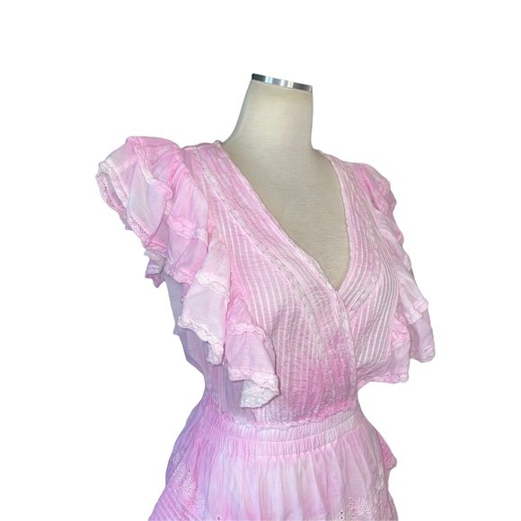 LoveShackFancy Gwen Dress in Peony Pink Small New Nwt Women's Mini Cotton - Picture 6 of 16